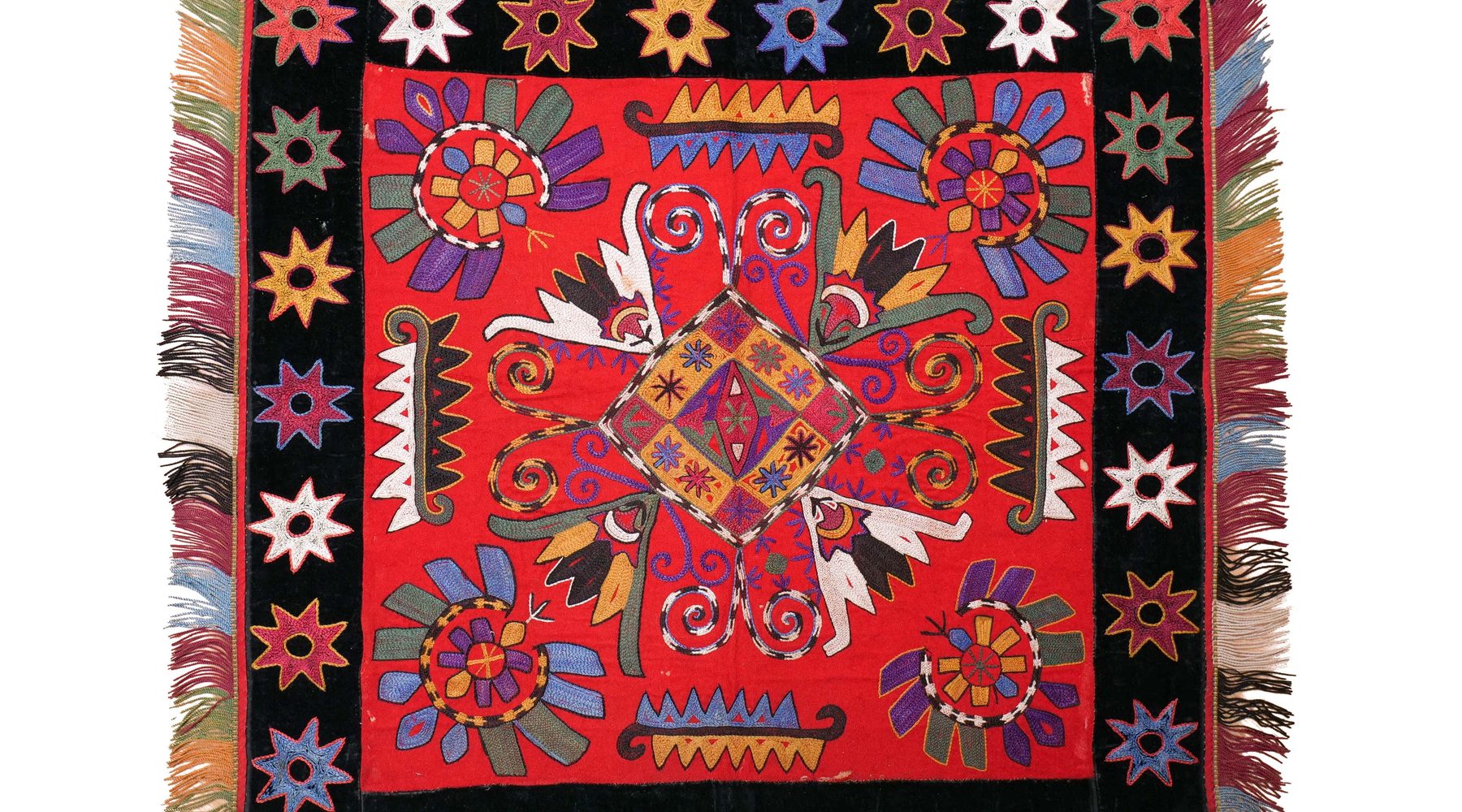A hand-embroidered tribal textile from the gallery archive