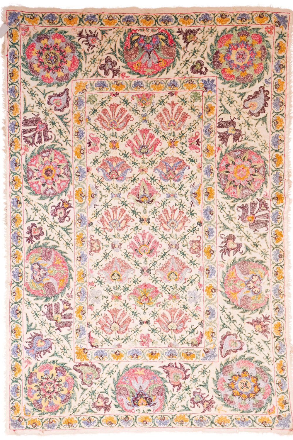 A fine hand-knotted floral rug from the gallery's collection